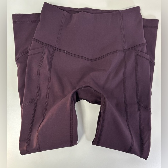 Lululemon High-Rise Tight 25” Pockets Nulux Cassis Burgundy Size 4 - Picture 6 of 6